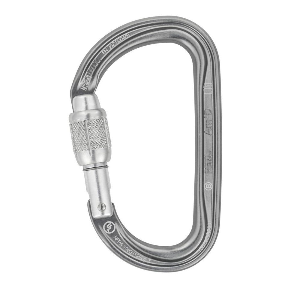 CARABINER/AM'D (D)/SCREWGATE/GRAY 28KN